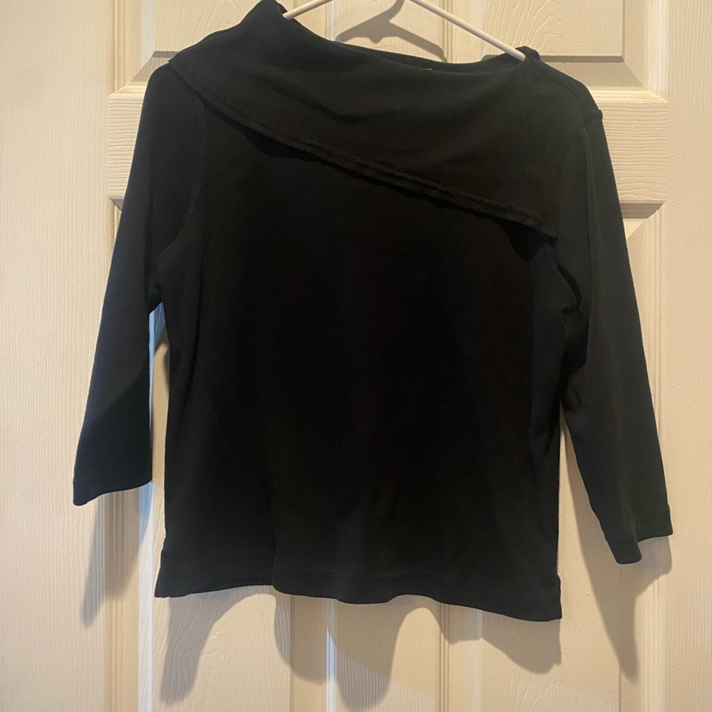 Only Black Asymmetrical Blouse with 3/4 Sleeves